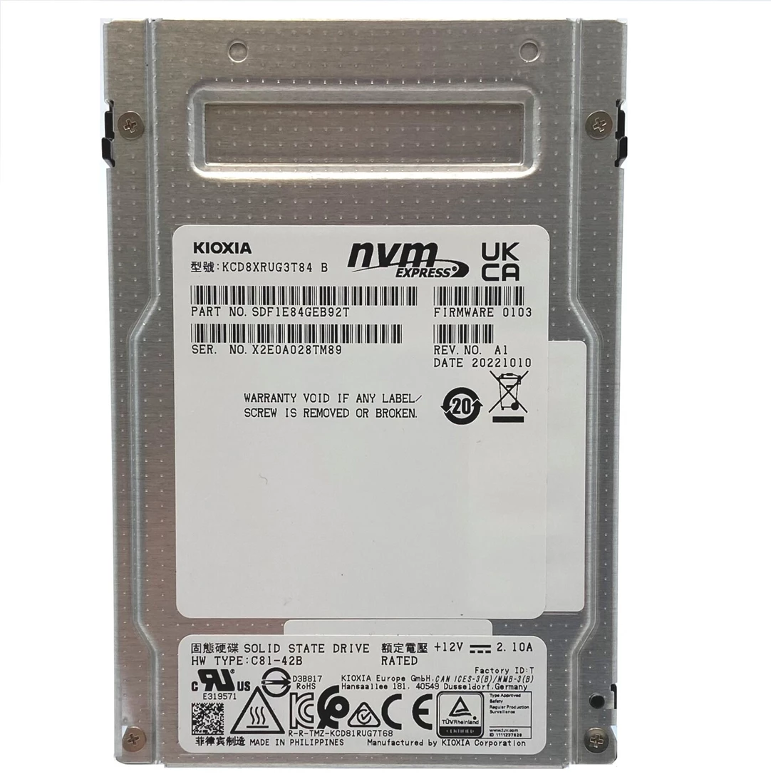 SDFID83GEB92T-A.webp SDFID83GEB92T - KIOXIA CD8 3.84TB PCIe NVMe 2.5-Inch Solid State Drive - Image 1