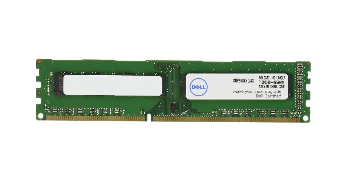 SNP66GKYC-8G-A.jpg SNP66GKYC/8G - Dell 8GB DDR3 1600MHz CL11 Non-ECC UDIMM Memory Module - Image 1