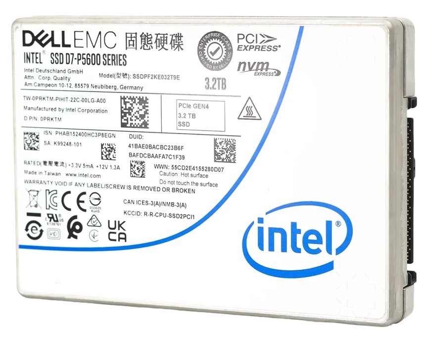 SSDPF2KE032T9E - Intel D7-P5600 3.2TB PCI Express NVMe U.2 2.5" SSD - Image 1