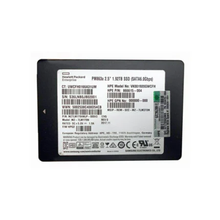 VK001920GWCFH - HPE 1.92TB 2.5 inch MLC 6Gb/s SATA SSD
