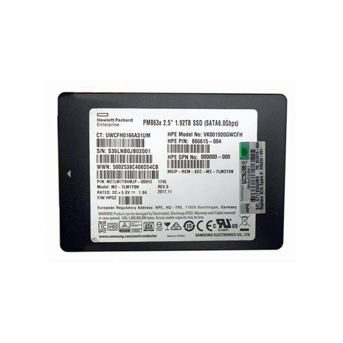 VK001920GWCFH - HPE 1.92TB 2.5 inch MLC 6Gb/s SATA SSD - Image 1
