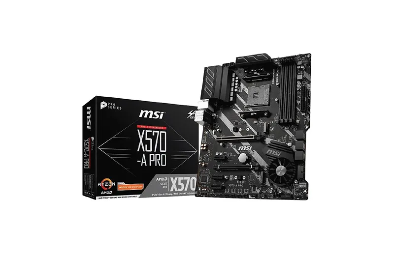 X570APRO-O.webp X570APRO - MSI Socket AM4 AMD X570 Chipset ATX System Board (Motherboard) Supports Ryzen 5000/4000 G Series DDR4 4x DIMM - Image 1