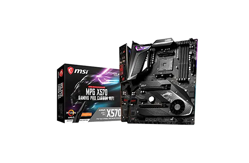 X570GPCARBWIFI-O.webp X570GPCARBWIFI - MSI Socket AM4 AMD X570 Chipset ATX System Board (Motherboard) Supports Ryzen 5000/4000 G Series DDR4 4x DIMM - Image 1