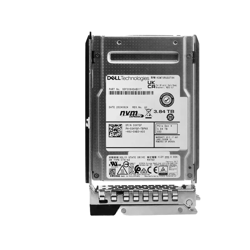 XHYGF.webp XHYGF - Dell 3.84TB PCI Express NVMe 3D TLC U.2 2.5" Solid State Drive - Image 1