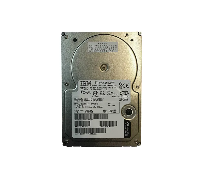 07N9350.webp 07N9350 - IBM 146.8GB 10000RPM Fibre Channel 2Gb/s 3.5-in Hard Drive - Image 1