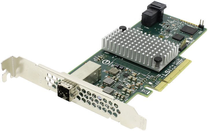 267201 Broadcom SAS9300-4I4E Single SAS 4 Port 12Gb/s PCI-Express 3.0 x8 SAS Host Bus Adapter - Image 1