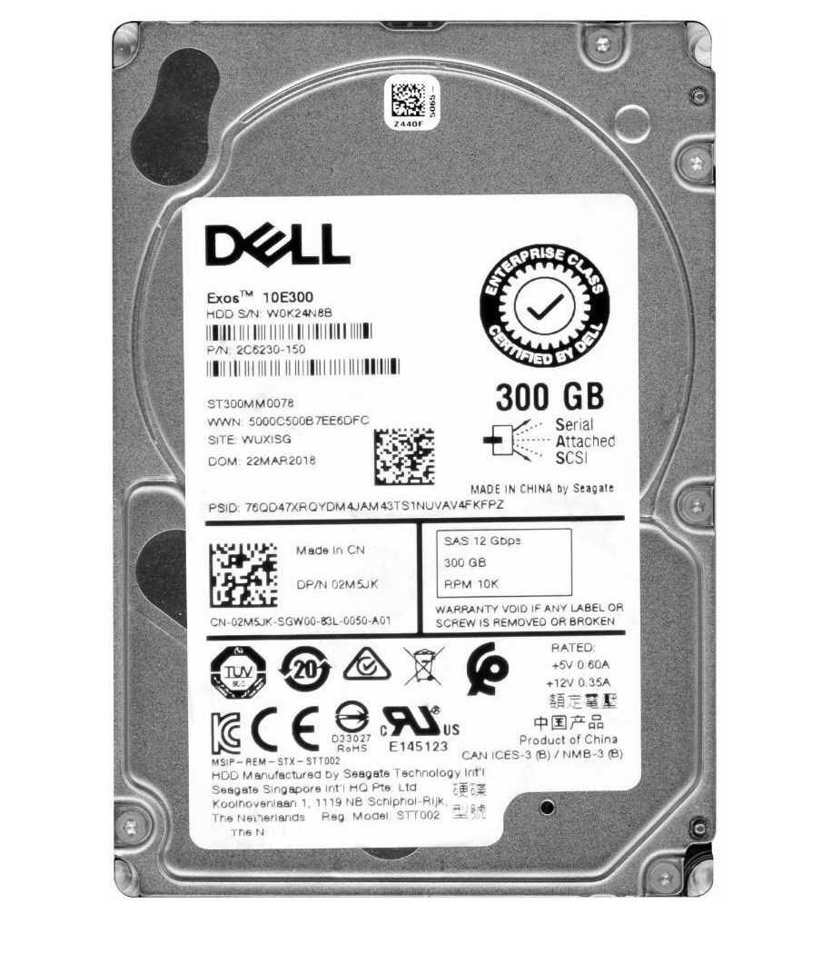 289829_0 Seagate ST300MM0078 300gb 10K Rpm SAS 12Gb/s 2.5inch Hard Drive Refurbished Dell OEM - Image 1