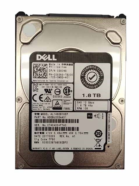 294780_1 Toshiba HDEBJ20DAA51 1.8TB 10k SAS 12Gbps 2.5inch 4Kn Hdd Dell Oem - Image 1