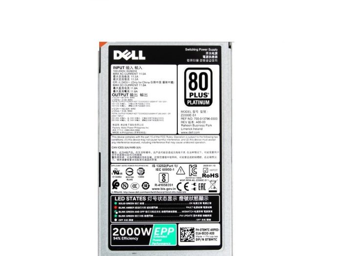 Dell Z2000E-S1-DELL PowerEdge FX2 FX2S R740 R740XD 2000W Power Supply - Image 6