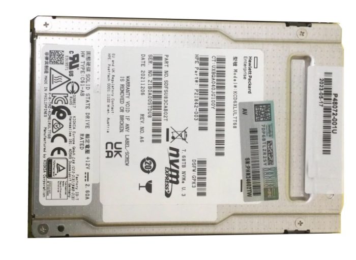 kioxia KCD6XLUL7T68 CD6-R 7.68Tb 2.5Inch PCI Express 4.0 (NVMe) SSD - Image 2