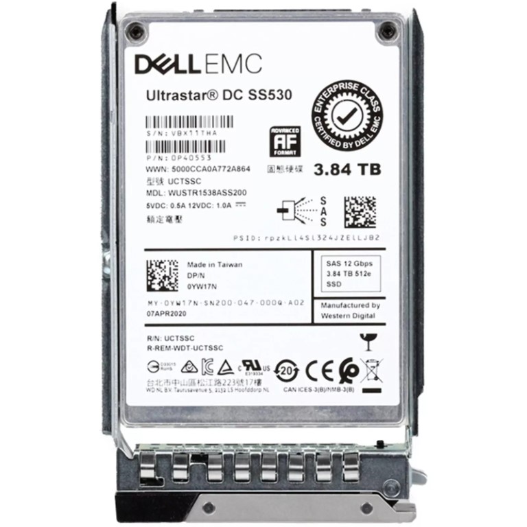 348631_0 Dell YW17N 3.84TB SAS-12gbps Read Intensive TLC 2.5" Hot plug SSD - Image 1