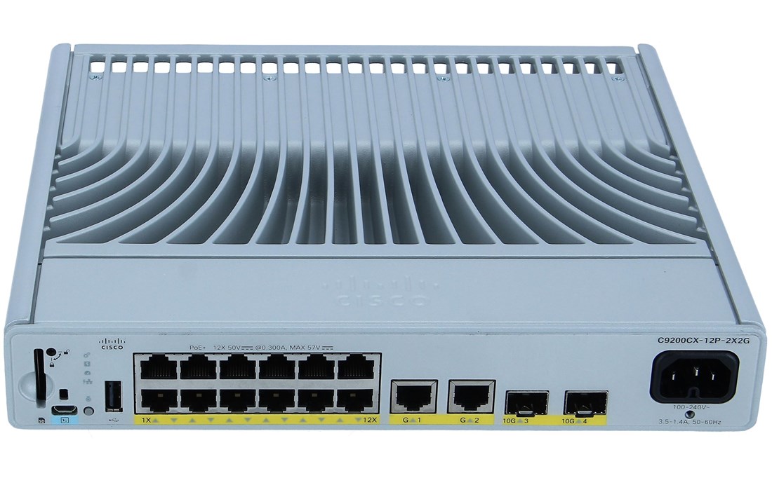 356042_0 Cisco C9200CX-12P-2X2G-E Catalyst 12-Port 1G PoE+, 2x10G and 2x1G Ethernet Switch - Image 1