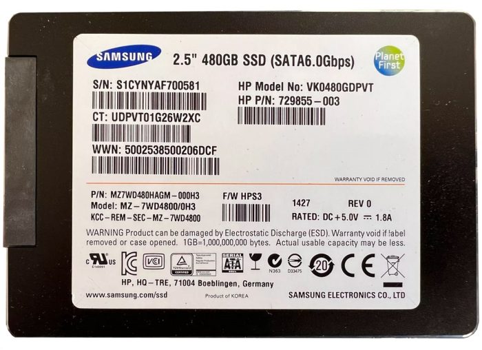 Samsung MZ-7WD4800/0H3 SM843T 480GB 2.5Inch Sata 6Gbps Solid State Drive - Image 4