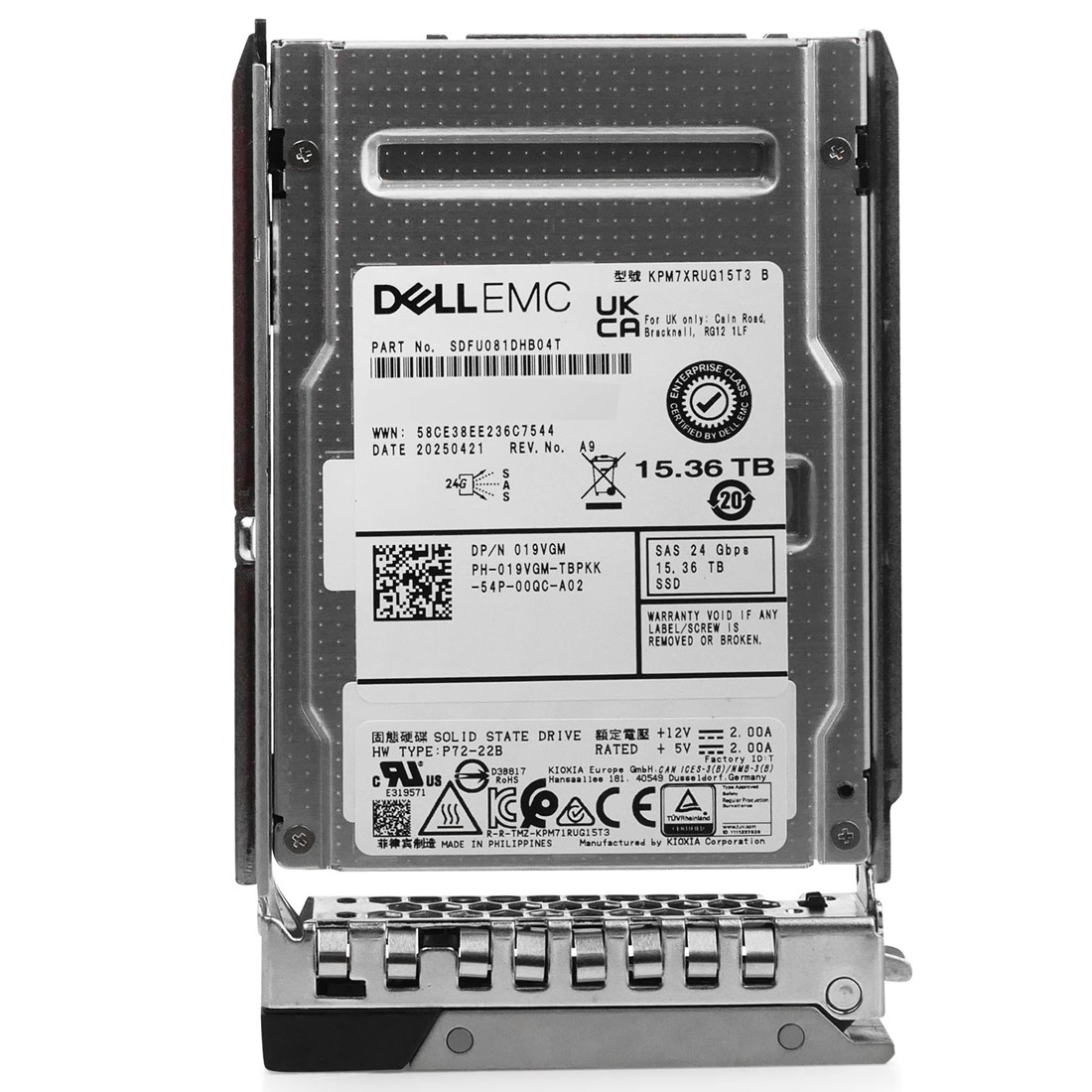 368976_0 Dell 19VGM 15.36TB SAS 24Gbps Read-Intensive 1DWPD 2.5Inch Hot-Plug SSD - Image 1