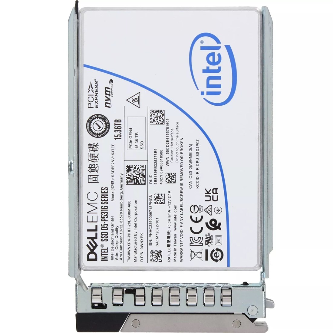 370106_0 Dell WNXPK 15.36TB PCIe Gen4 NVMe U.2 SFF SSD - Image 1