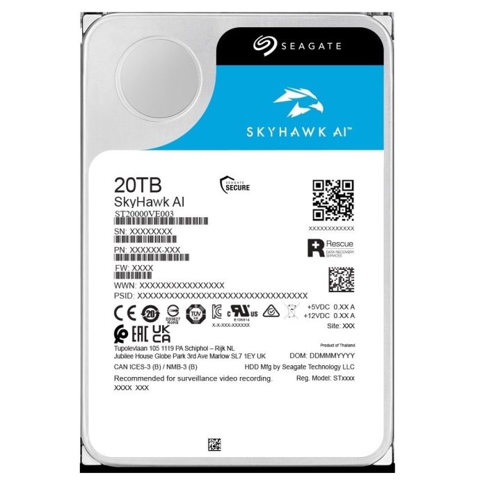 Seagate SkyHawk AI 20TB SATA 6Gb/s 512MB Buffer 3.5inch Hard drive - ST20000VE003 - Image 4