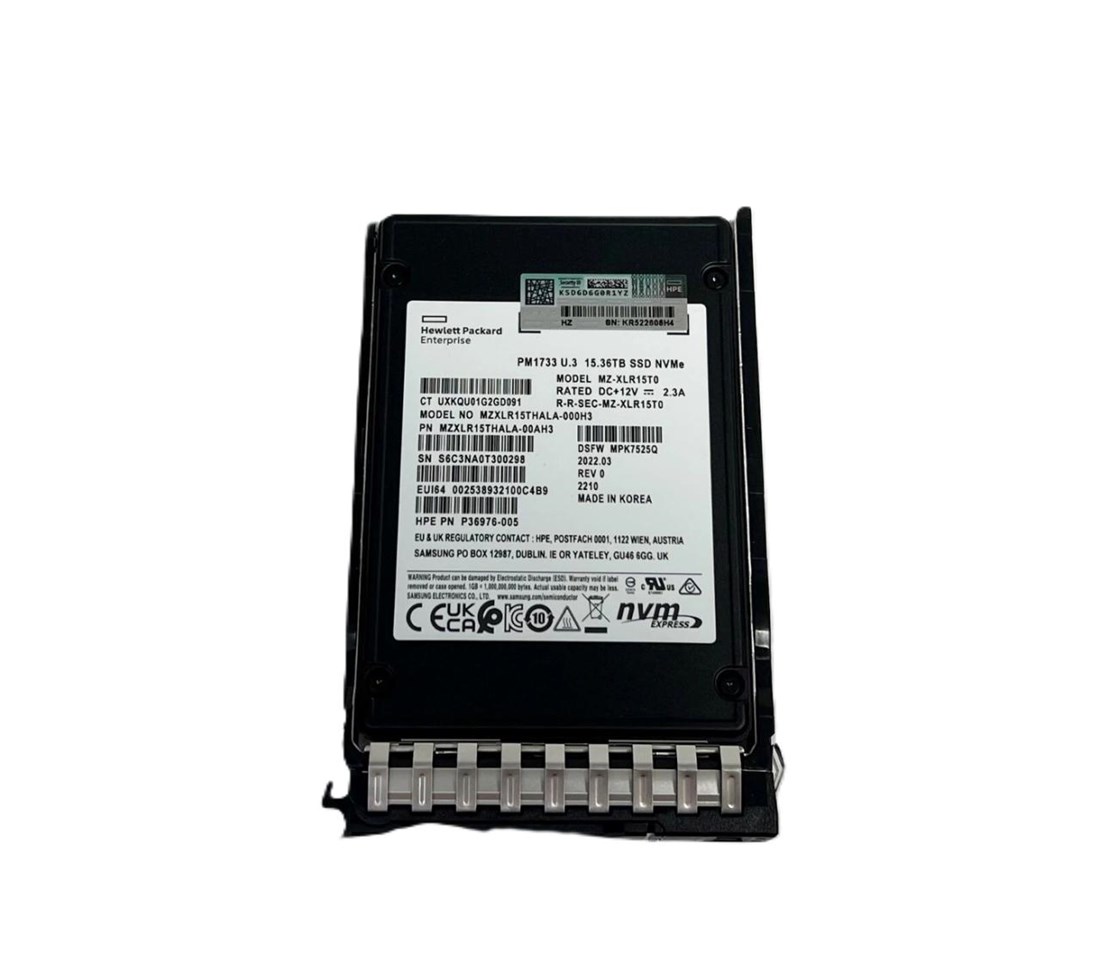 389747_0 HPE PM1733 P36976-005 SSD 15.36 TB Pci Express 4.0 X4 (NVMe) Refurbished - Image 1