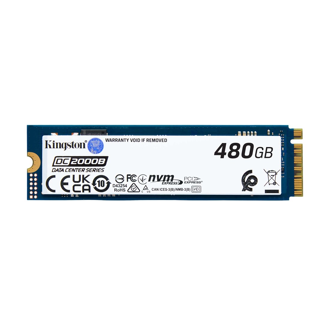 397788_0 KINGSTON SEDC2000BM8/480G DC2000B 480GB PCIe 4.0 NVMe M.2 Solid State Drive. - Image 1