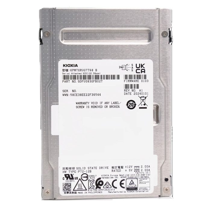 Kioxia SDFU083GFB02T PM7-R Series 7.68TB SAS 24Gb/s SIE 2.5inch Internal SSD Brand New - Image 4