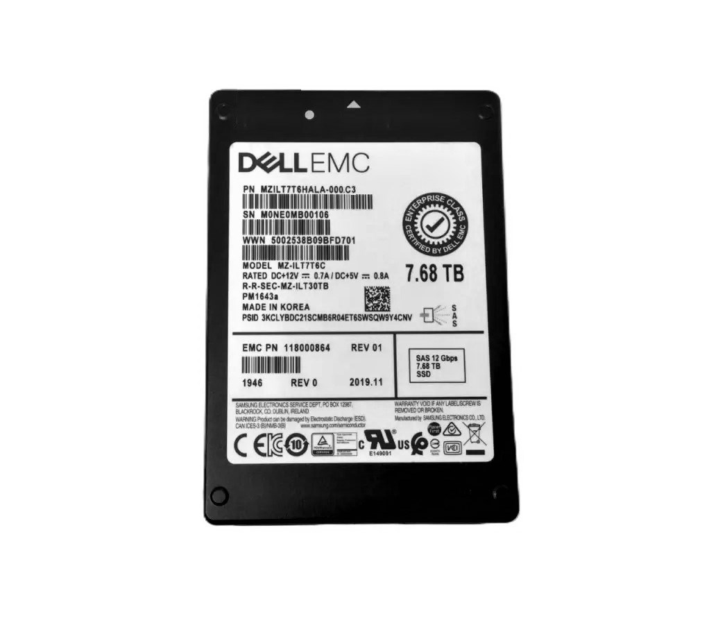 423683_0 EMC PM1643a 118000864 Read Intensive SSD 7.68 TB SAS 12Gb/s Brand New - Image 1