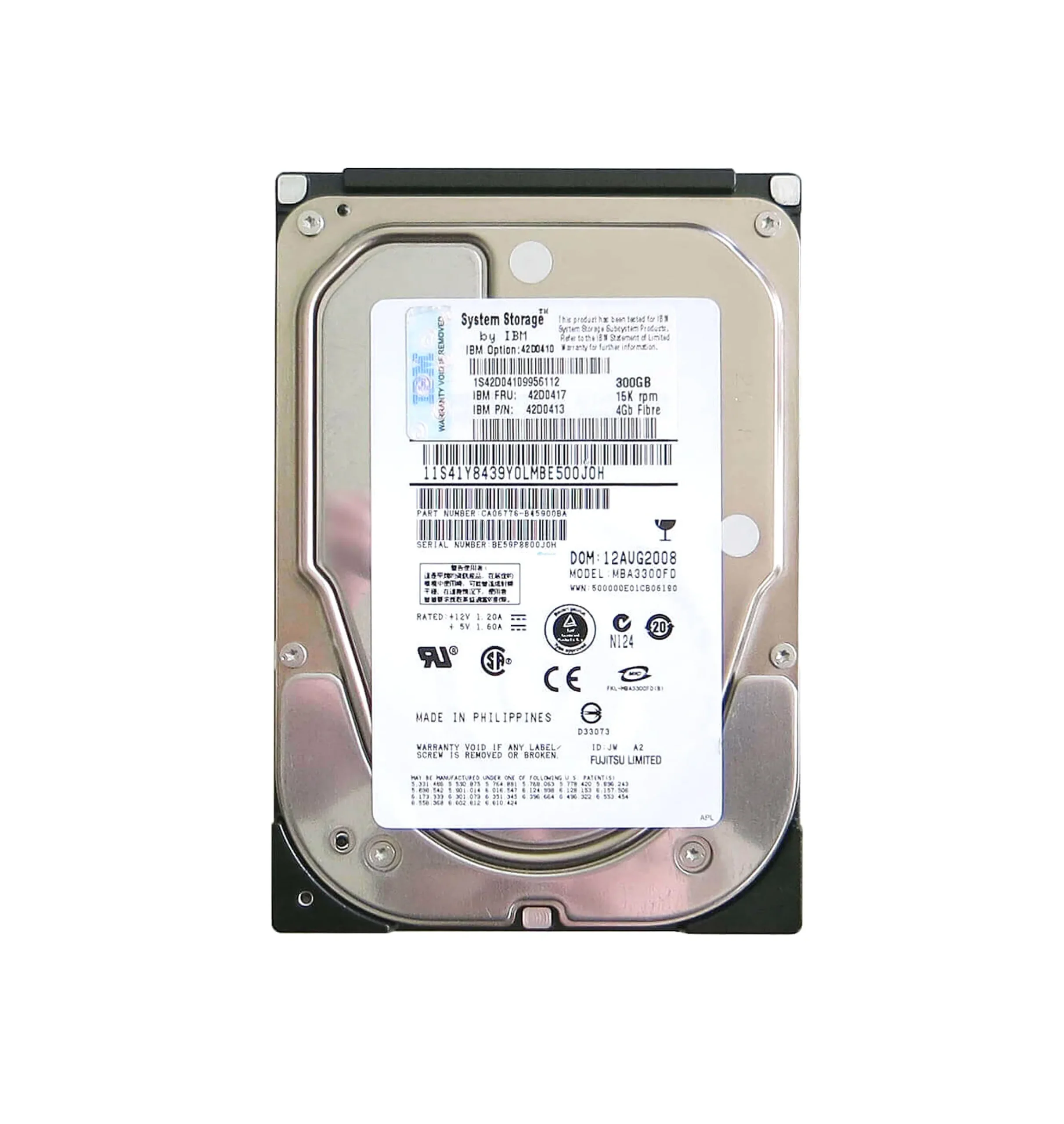 42D0417.webp IBM 42D0417 Hard Drive 300 GB Fibre Channel Refurbished - Image 1