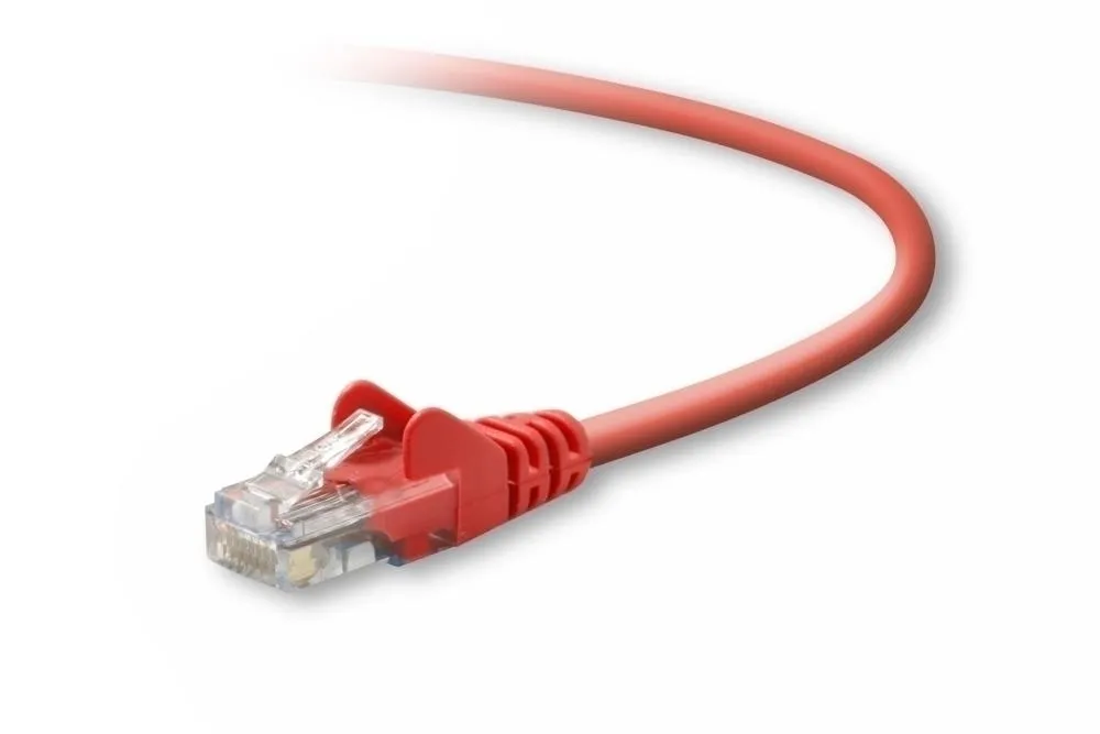 A3L791-15-RED-S.webp A3L791-15-RED-S - Belkin 15ft Cat5e Snagless Network Patch Cable (Red) - Image 1