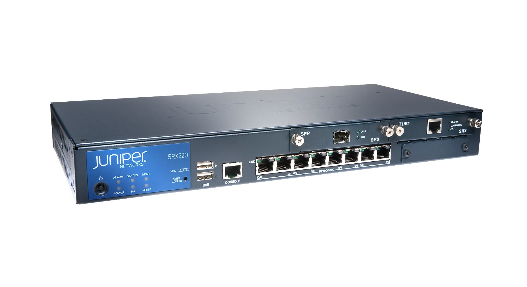 SRX220H2-o-7 SRX220H2 - Juniper SRX Series SRX220 8 x Ports 1000Base-T + 2 x Mini-PIM Slots Services Gateway - Image 1